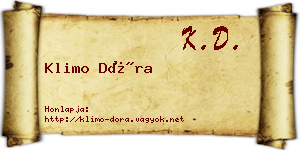 Klimo Dóra névjegykártya
